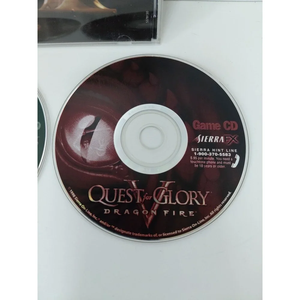 Quest for Glory V: Dragon Fire PC Game 1998 2‎ Disc - Discs EX